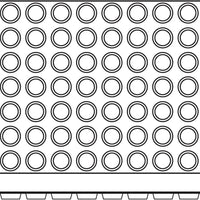 Silikomart - 1.7" x 0.39" Silicone Black 70 Compartment Florentins Baking Mold - SQ050