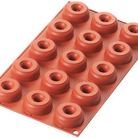 Silikomart - 1.7" x 0.59" x 0.7" Silicone #15 Compartment Mini Donuts Baking Mold - SF171
