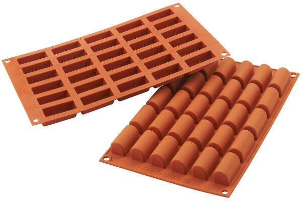 Silikomart - 1.7" x 0.7" x 0.78" Silicone #30 Compartment Mini Buche Baking Mold - SF129