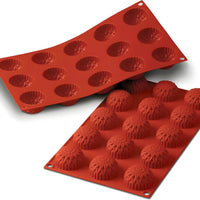 Silikomart - 1.7" x 1" Silicone 15 Compartment Small Dahlia Baking Mold - SF073