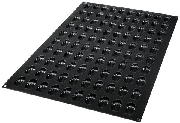 Silikomart - 1.7" x 1" x 0.4" Silicone Black 90 Compartment Mini Madeleine Baking Mold - SQ018