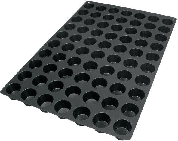 Silikomart - 1.7" x 1.1", Silicone Black 70 Compartment Briochettes Baking Mold - SQ007