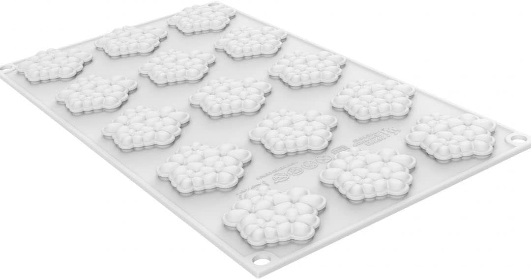 Silikomart - 1.77" Dessert-Top Silicone Baking Mold with 15 Cavities - FLORA 7