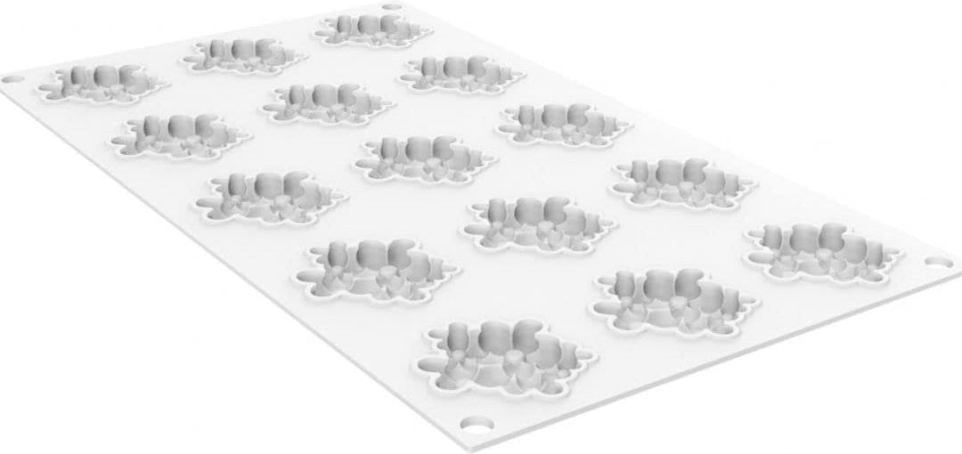 Silikomart - 1.77" Dessert-Top Silicone Baking Mold with 15 Cavities - FLORA 7