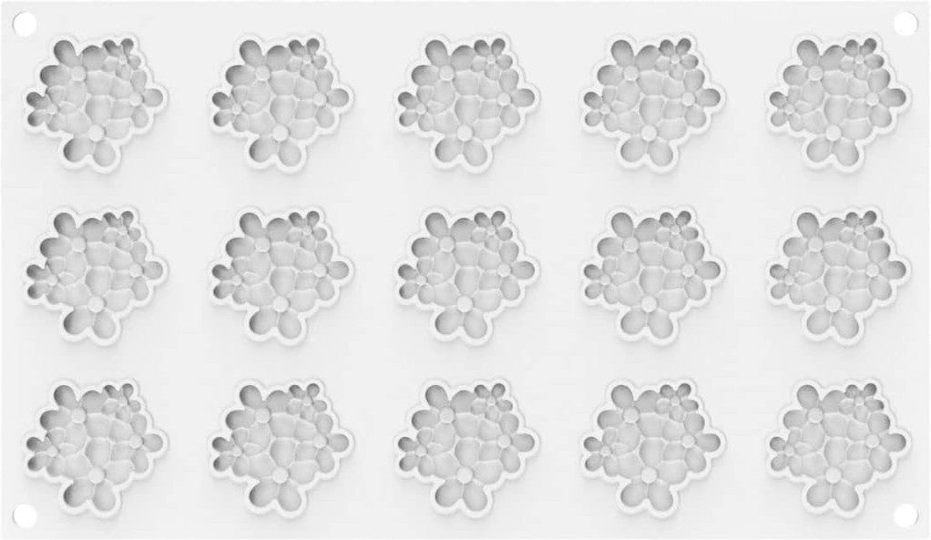 Silikomart - 1.77" Dessert-Top Silicone Baking Mold with 15 Cavities - FLORA 7