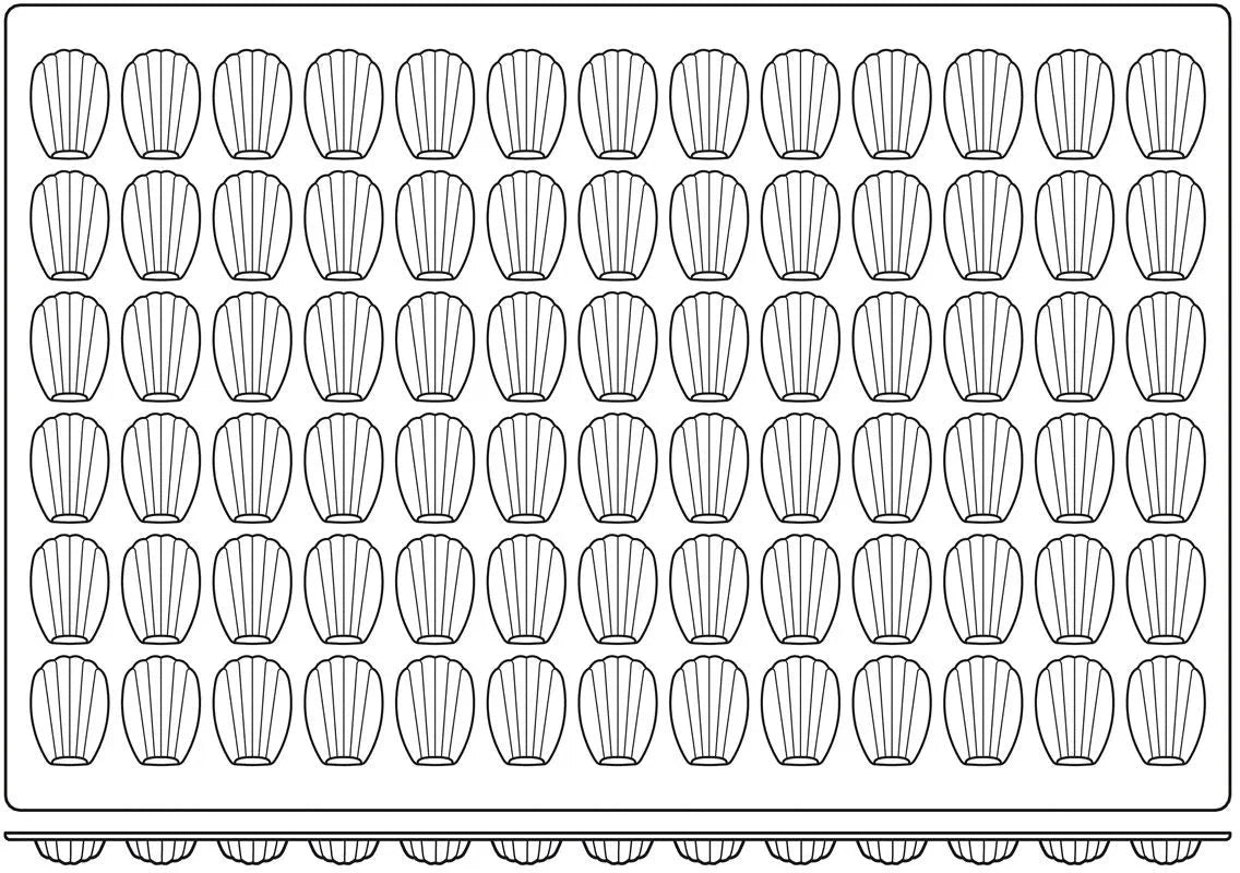 Silikomart - 1.8" x 1.2" x 0.57" Silicone Black 78 Compartment Mid Madeleine Baking Mold - SQ030