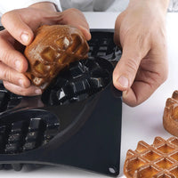 Silikomart - 1.8" x 1.2" x 0.57" Silicone Black 78 Compartment Mid Madeleine Baking Mold - SQ030