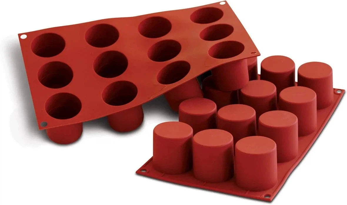 Silikomart - 1.8" x 1.9" Silicone 12 Cylinders Baking Mold - SF098