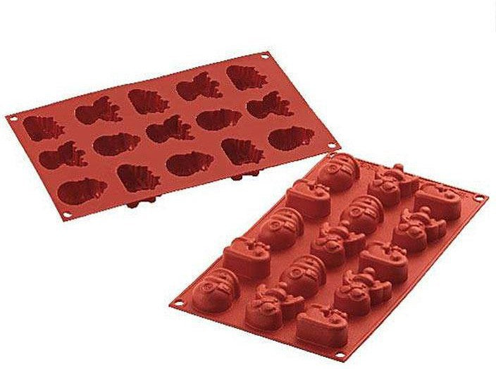 Silikomart - 1.9" x 1.3" x 0.8" Silicone #15 Compartment Magic Xmas Baking Mold - SF166