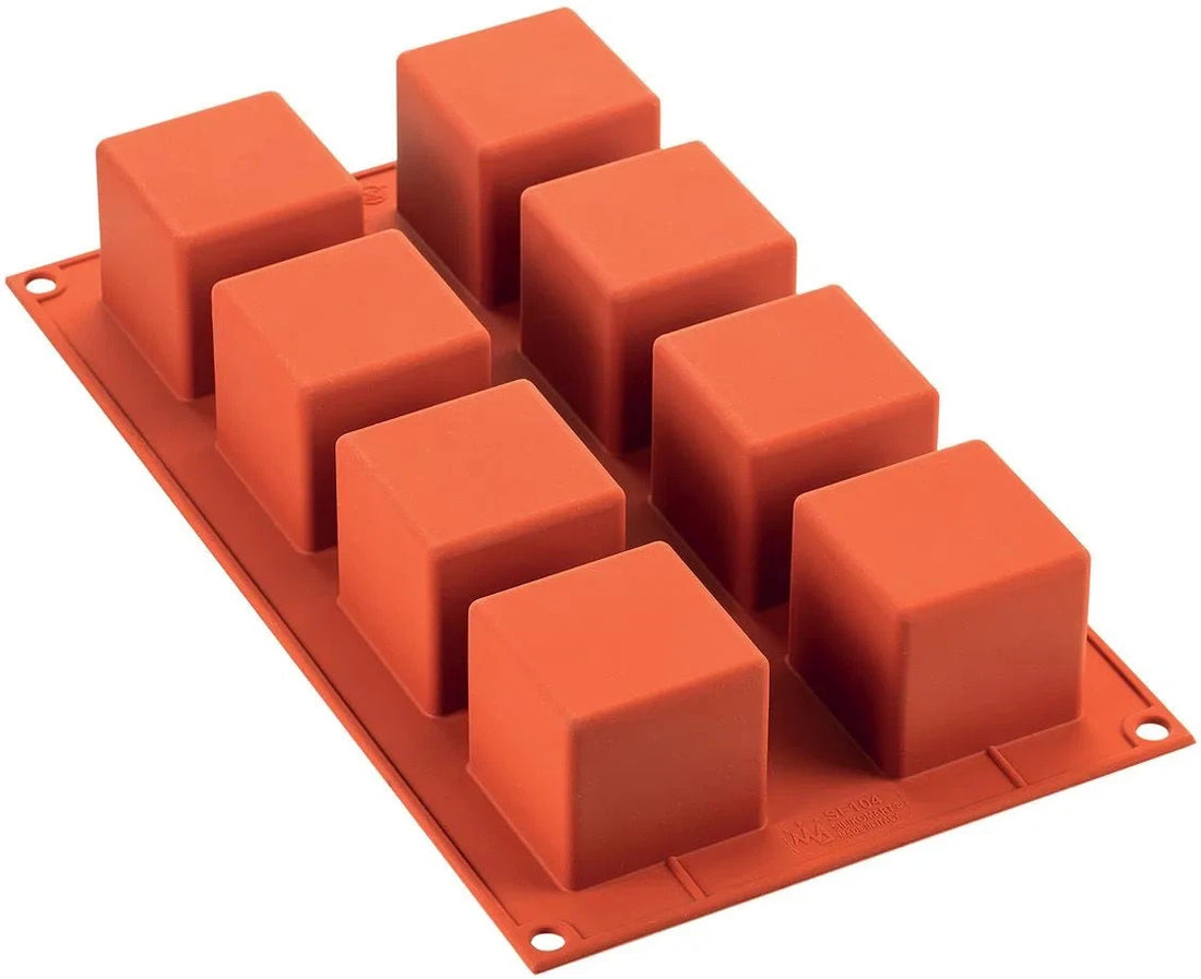 Silikomart - 1.9" x 1.9" Silicone #8 Compartment Cube Baking Mold - SF104