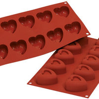 Silikomart - 1.9" x 2.1" x 1.1" Silicone 10 Compartment Medium Passion Baking Mold - SF088