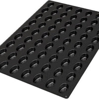 Silikomart - 2" x 1.2"x 0.78" Silicone Black 63 Compartment Small Ovals Baking Mold - SQ056
