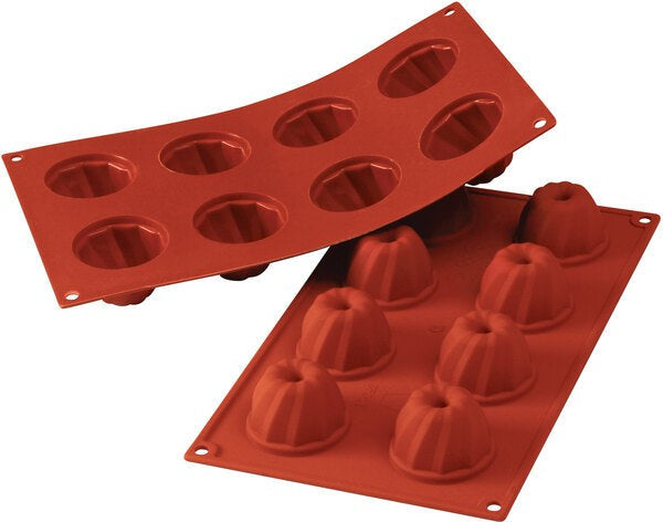 Silikomart - 2.1" x 1.4" Silicone 8 Compartment Small Gugelhopf Baking Mold - SF057