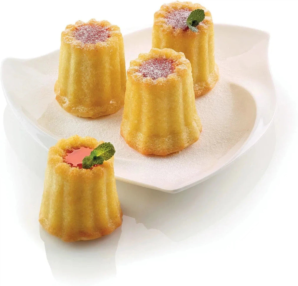 Silikomart - 2.1" x 1.9" Silicone 8 Compartment Big Bordelais Baking Mold - SF050