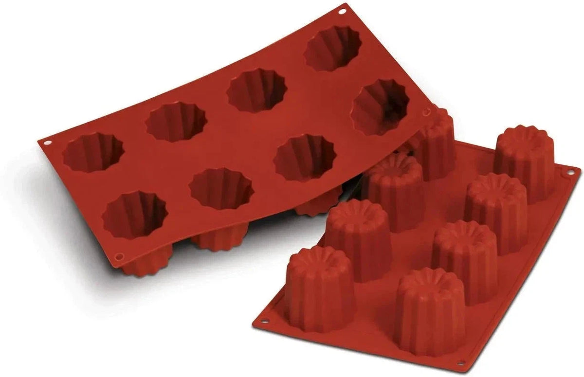 Silikomart - 2.1" x 1.9" Silicone 8 Compartment Big Bordelais Baking Mold - SF050