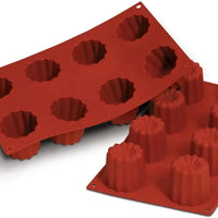 Silikomart - 2.1" x 1.9" Silicone 8 Compartment Big Bordelais Baking Mold - SF050