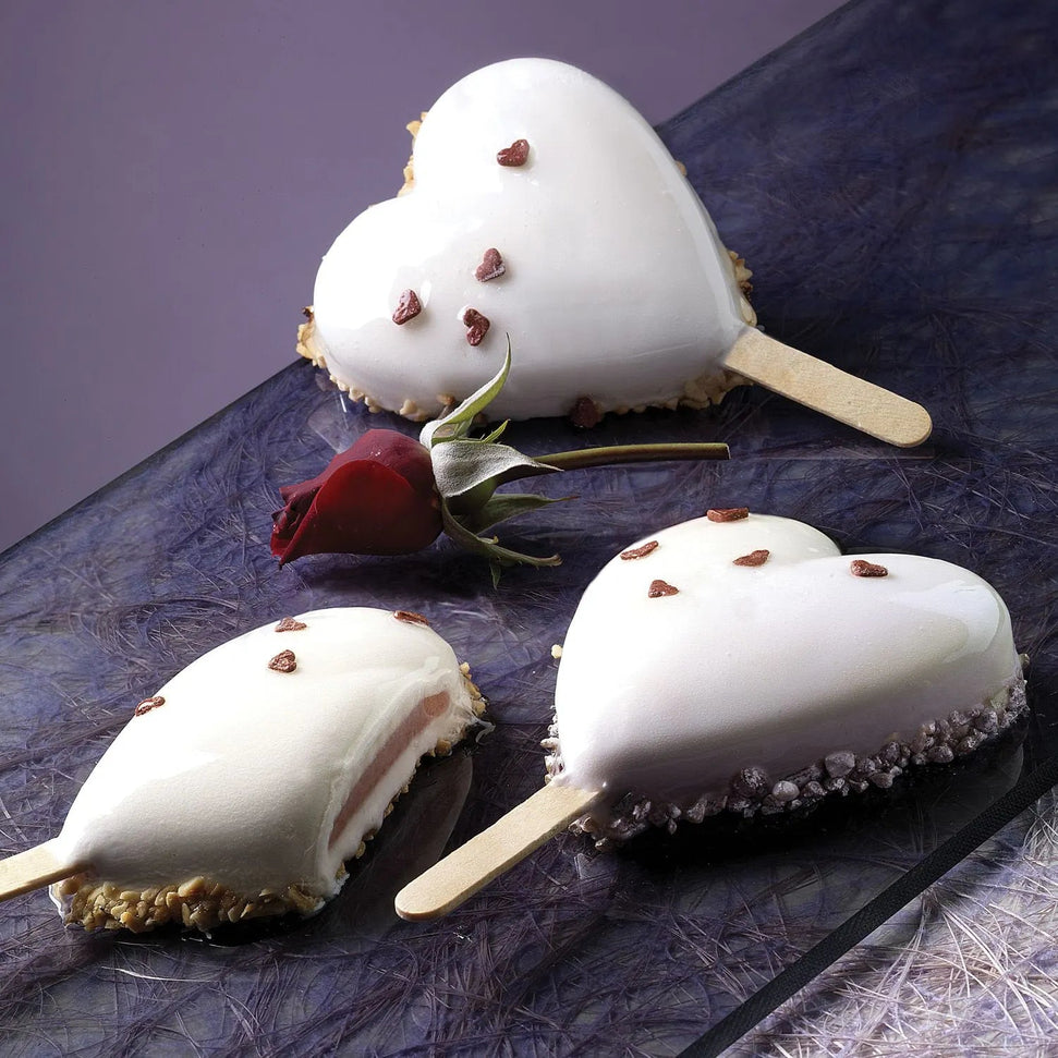 Silikomart - 2.1" x 2.6" x 0.7" Silicone Mini Heart-Ic Baking Moulds, Pack of 2 - GEL03M