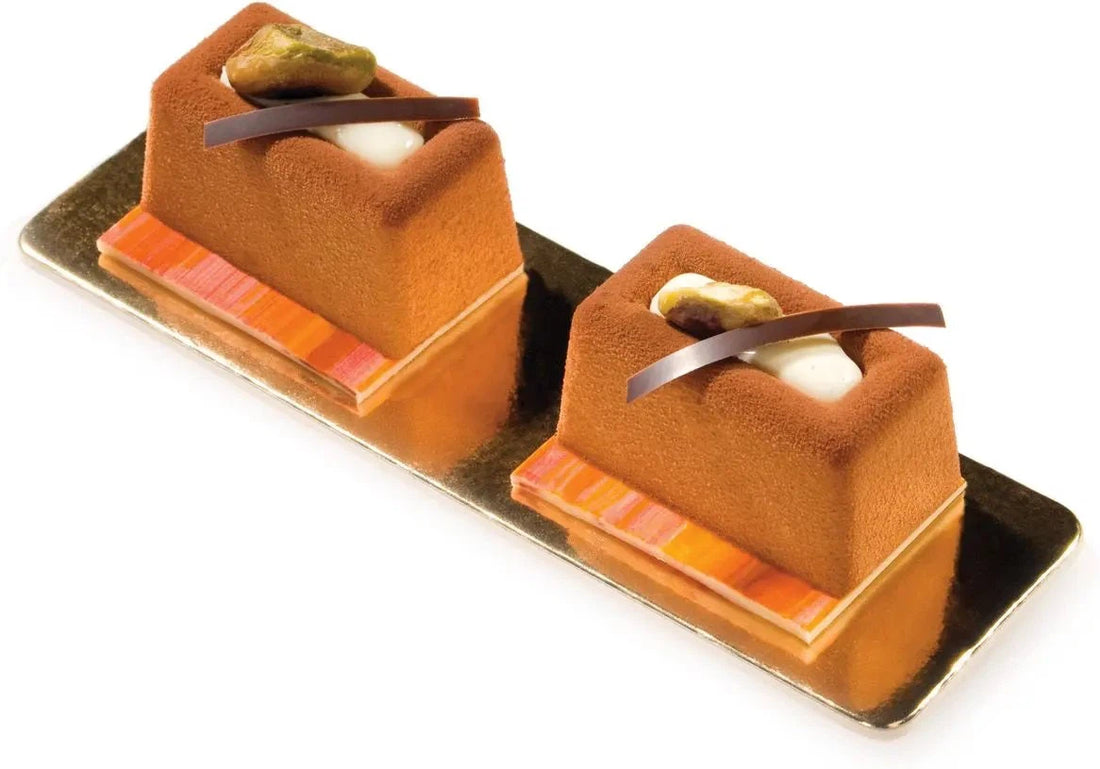 Silikomart - 2.2" x 1.4" x 0.9" Silicone 10 Compartment Medium Lingotto Baking Mold - SF091