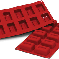 Silikomart - 2.2" x 1.4" x 0.9" Silicone 10 Compartment Medium Lingotto Baking Mold - SF091