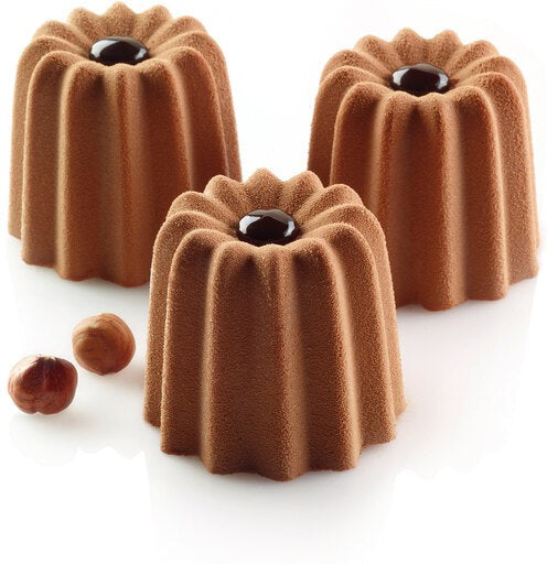 Silikomart - 2.2" x 1.9" Silicone Black 54 Compartment Canneles Baking Mold - SQ002