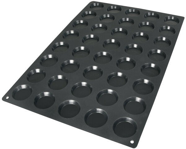 Silikomart - 2.3" x 0.4" Silicone Black 40 Compartment Florentins Baking Mold - SQ004