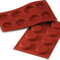 Silikomart - 2.3" x 0.6" Silicone 8 Compartment Flan Baking Mold - SF045