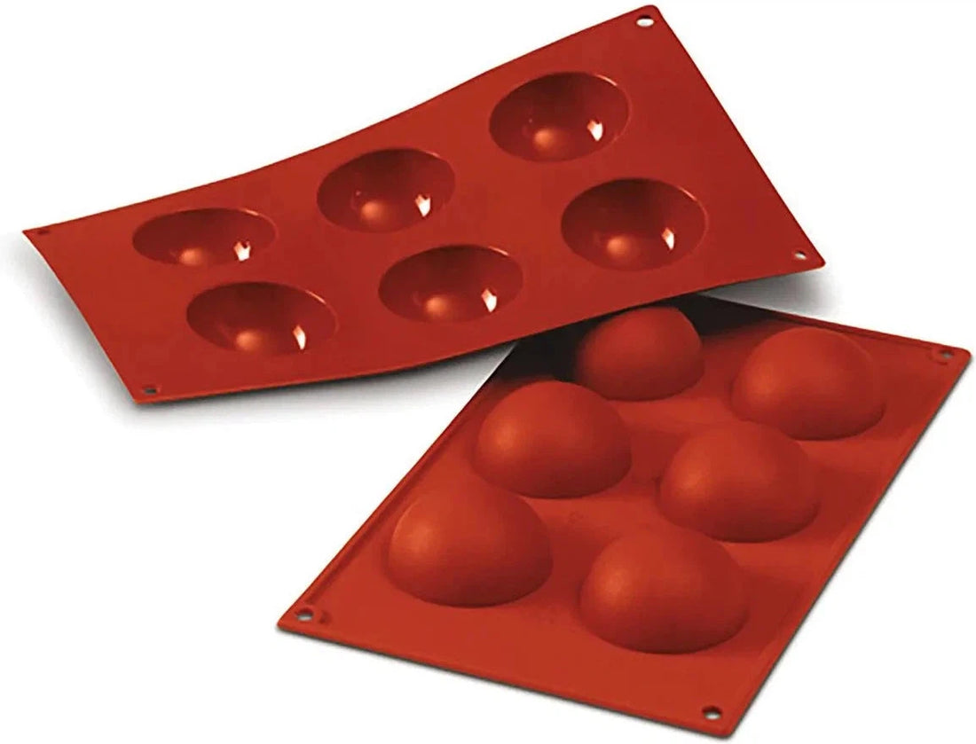 Silikomart - 2.3" x 1.1" Silicone 6 Compartment Half Spheres Baking Mold - SF003