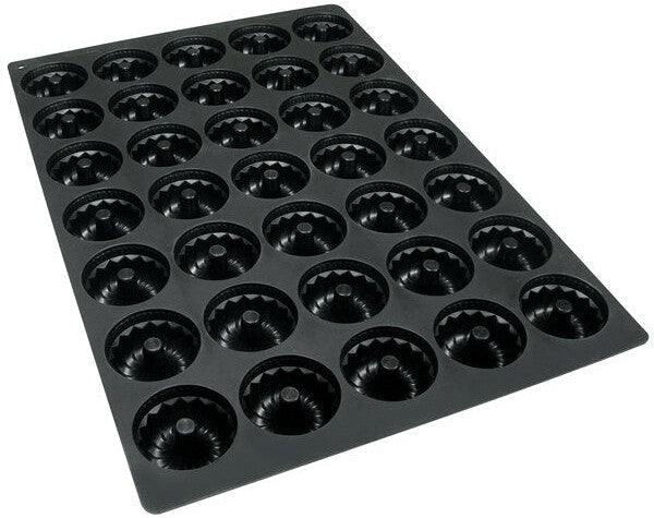 Silikomart - 2.3" x 1.4" Silicone Black 35 Compartment Gugelhopf Baking Mold - SQ049