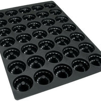 Silikomart - 2.3" x 1.4" Silicone Black 35 Compartment Gugelhopf Baking Mold - SQ049