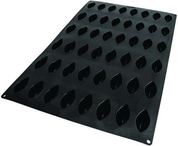 Silikomart - 2.4" x 1.2" x 1.1" Silicone Black 48 Compartment Quenelles Baking Mold - SQ071