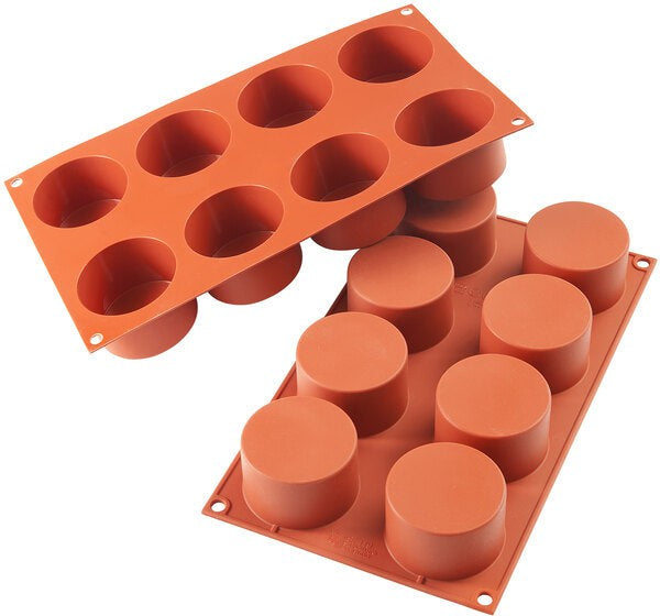 Silikomart - 2.4" x 1.5" Silicone #8 Compartment Cylinders Baking Mold - SF119