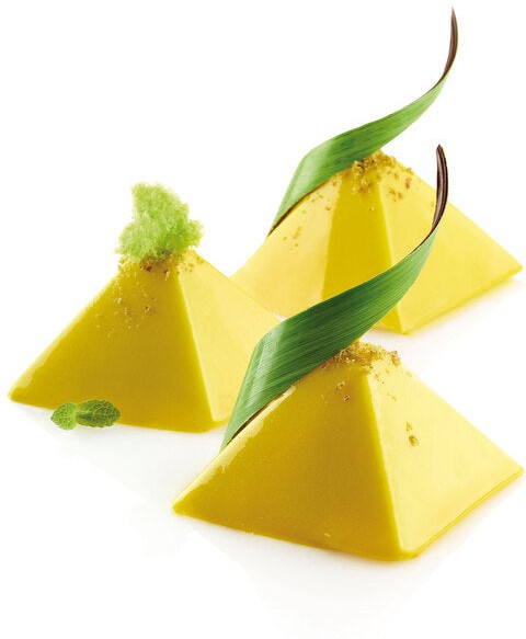 Silikomart - 2.5" x 2.5" x 1.3" Silicone 35 Compartment Pyramids Silicone Baking Mold - SQ010