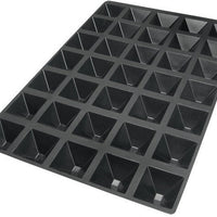 Silikomart - 2.5" x 2.5" x 1.3" Silicone 35 Compartment Pyramids Silicone Baking Mold - SQ010