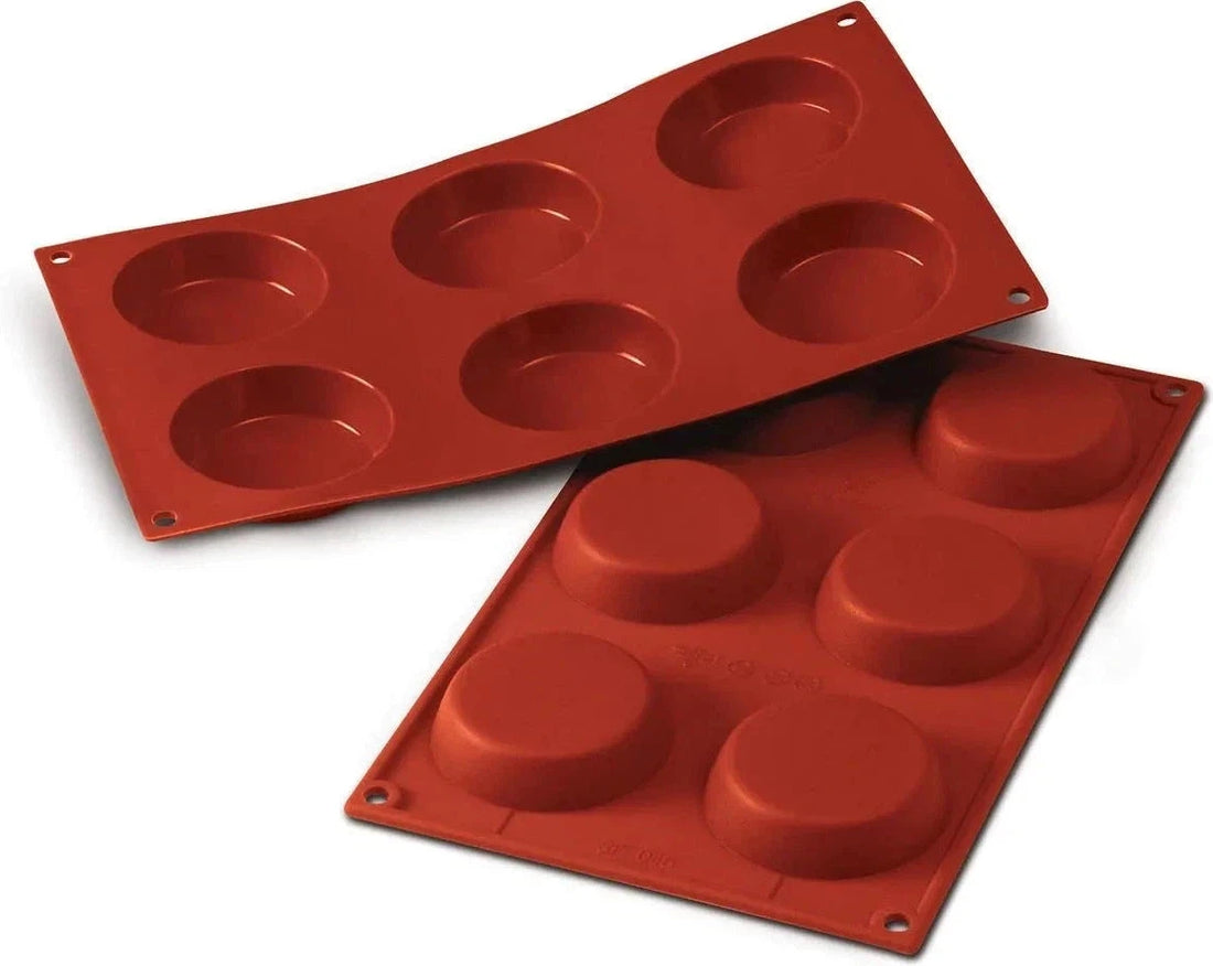 Silikomart - 2.7" x 0.6" Silicone 6 Compartment Flan Baking Mold - SF046