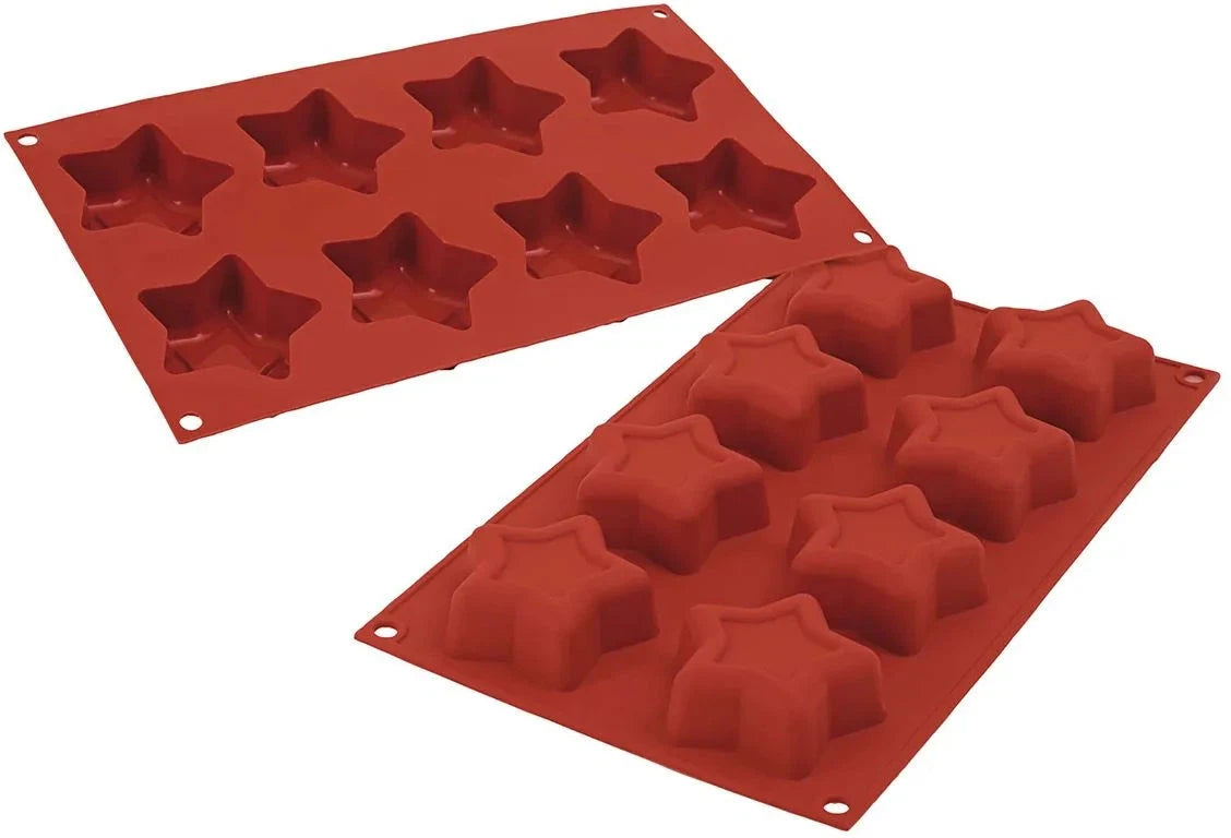 Silikomart - 2.7" x 0.9" Silicone #8 Compartment Stella Star Baking Mold - SF107