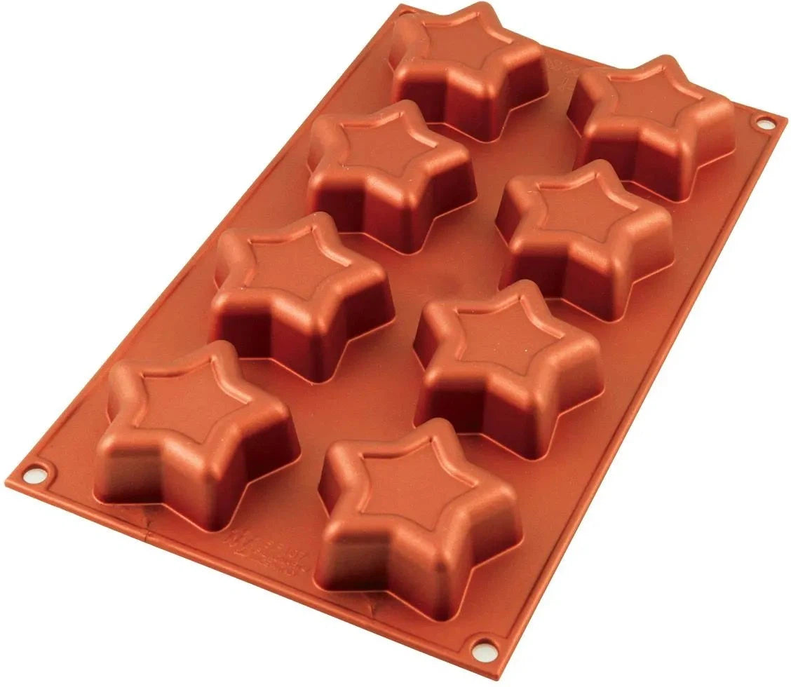 Silikomart - 2.7" x 0.9" Silicone #8 Compartment Stella Star Baking Mold - SF107