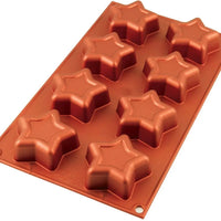 Silikomart - 2.7" x 0.9" Silicone #8 Compartment Stella Star Baking Mold - SF107
