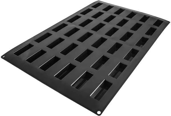 Silikomart - 2.7" x 1" x 0.7" Silicone Black 36 Compartment Financiers Baking Mold - SQ069