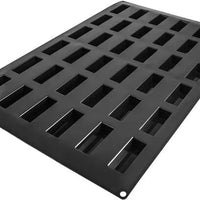Silikomart - 2.7" x 1" x 0.7" Silicone Black 36 Compartment Financiers Baking Mold - SQ069