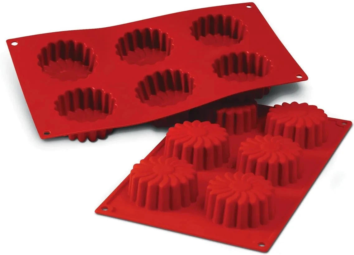 Silikomart - 2.7" x 1.1" Silicone 6 Compartment Daisy Baking Mold - SF056