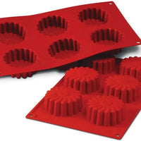 Silikomart - 2.7" x 1.1" Silicone 6 Compartment Daisy Baking Mold - SF056