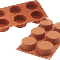 Silikomart - 2.7" x 1.3" Silicone #6 Compartment Cylinders Baking Mold - SF127