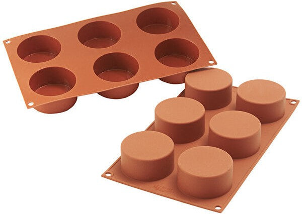Silikomart - 2.7" x 1.3" Silicone #6 Compartment Cylinders Baking Mold - SF127