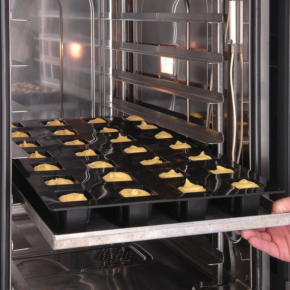 Silikomart - 2.7" x 1.3" Silicone Black 24 Compartment Cylinders Baking Mold - SQ060