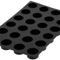Silikomart - 2.7" x 1.3" Silicone Black 24 Compartment Cylinders Baking Mold - SQ060