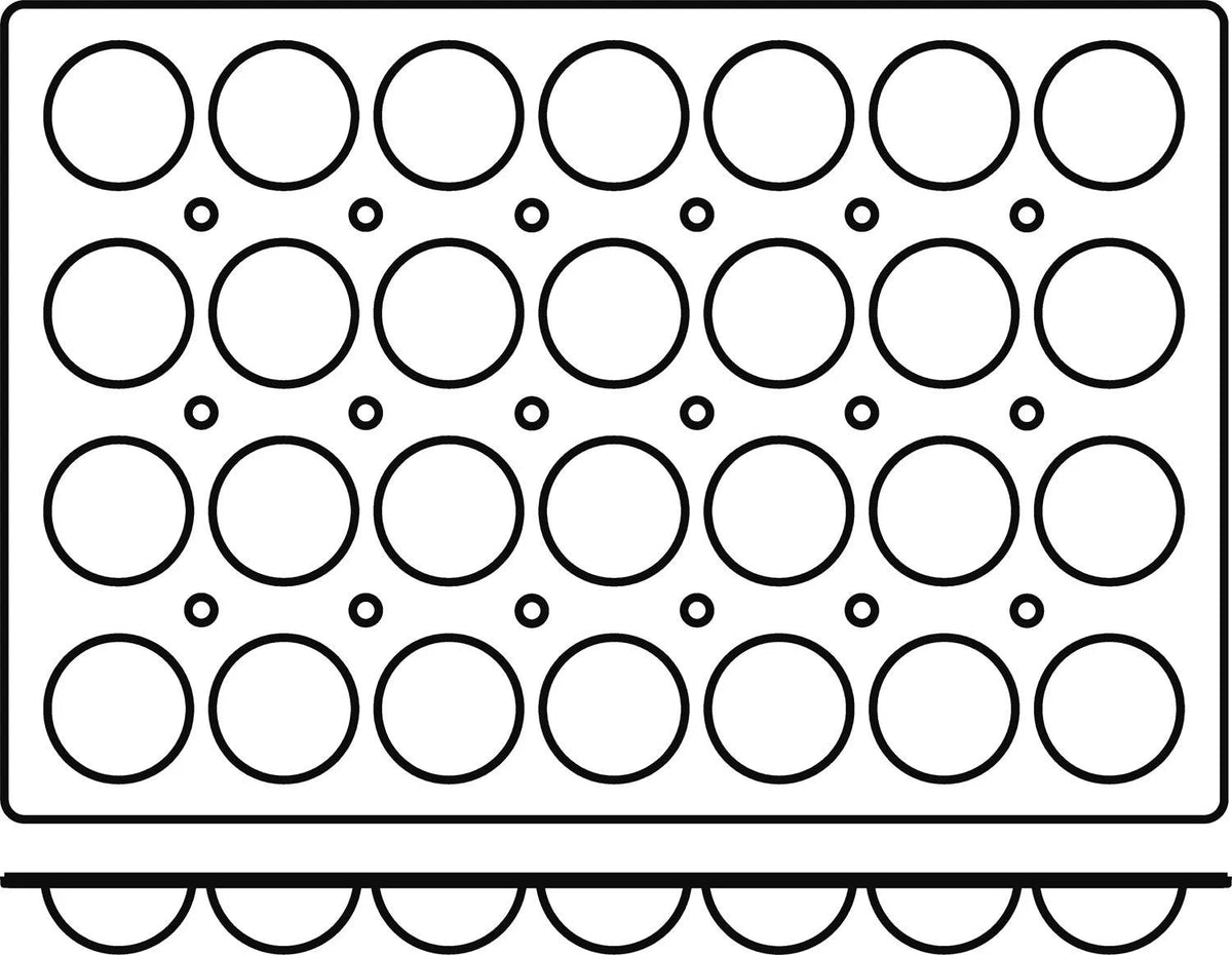 Silikomart - 2.7" x 1.3", Silicone Black 28 Compartment Briochettes Baking Mold - SQ003