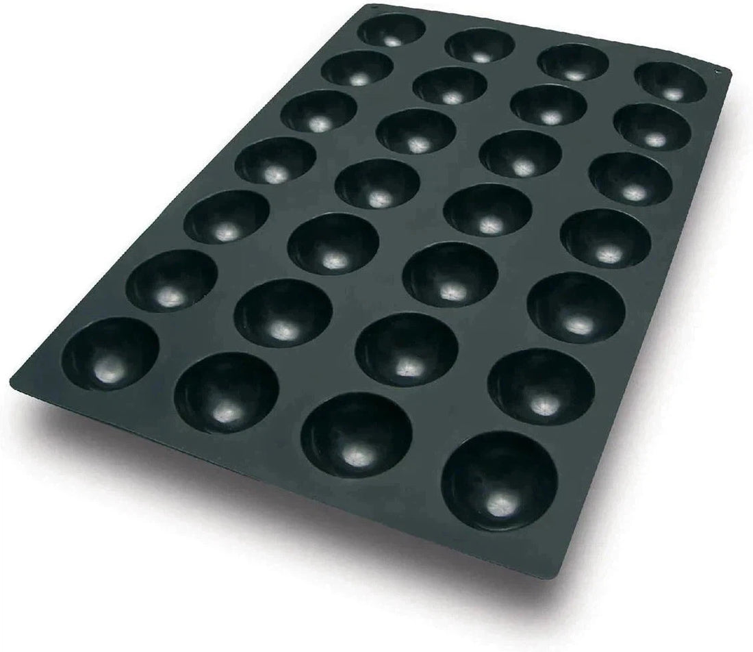 Silikomart - 2.7" x 1.3", Silicone Black 28 Compartment Briochettes Baking Mold - SQ003