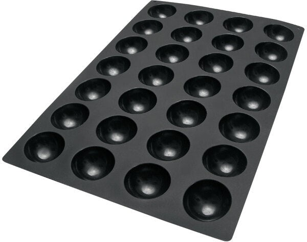 Silikomart - 2.7" x 1.3", Silicone Black 28 Compartment Briochettes Baking Mold - SQ003