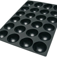 Silikomart - 2.7" x 1.6" Silicone Black 24 Compartment Half Spheres Baking Mold - SQ064