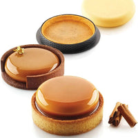 Silikomart - 2.8" x 0.3" x 0.07" 6 Compartment Round Silicone Baking Mold With 6 Rings - KIT TART RING 8